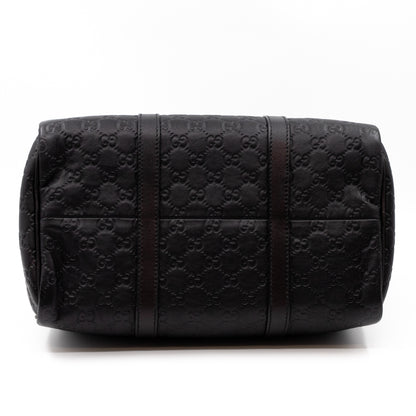 Medium Boston Bag Black Guccissima Leather