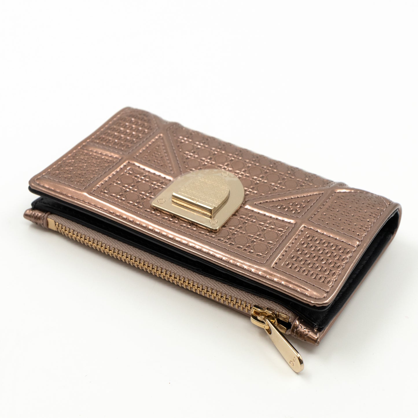 Diorama Compact Wallet Rose Gold Leather