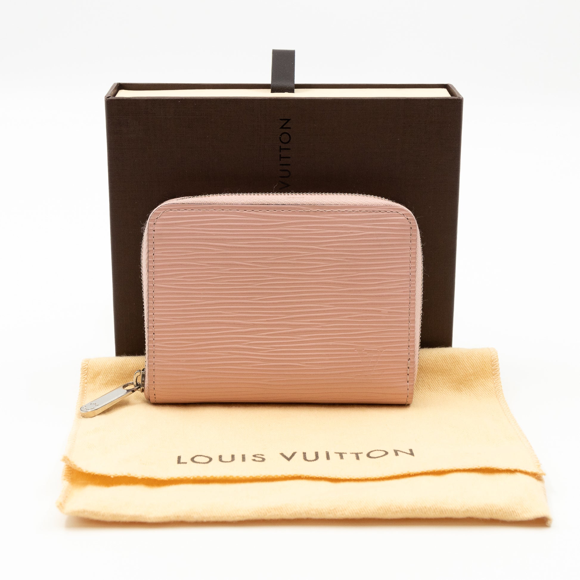 Louis Vuitton Zippy Coin Purse Wallet Rayures pink beige Card Holder