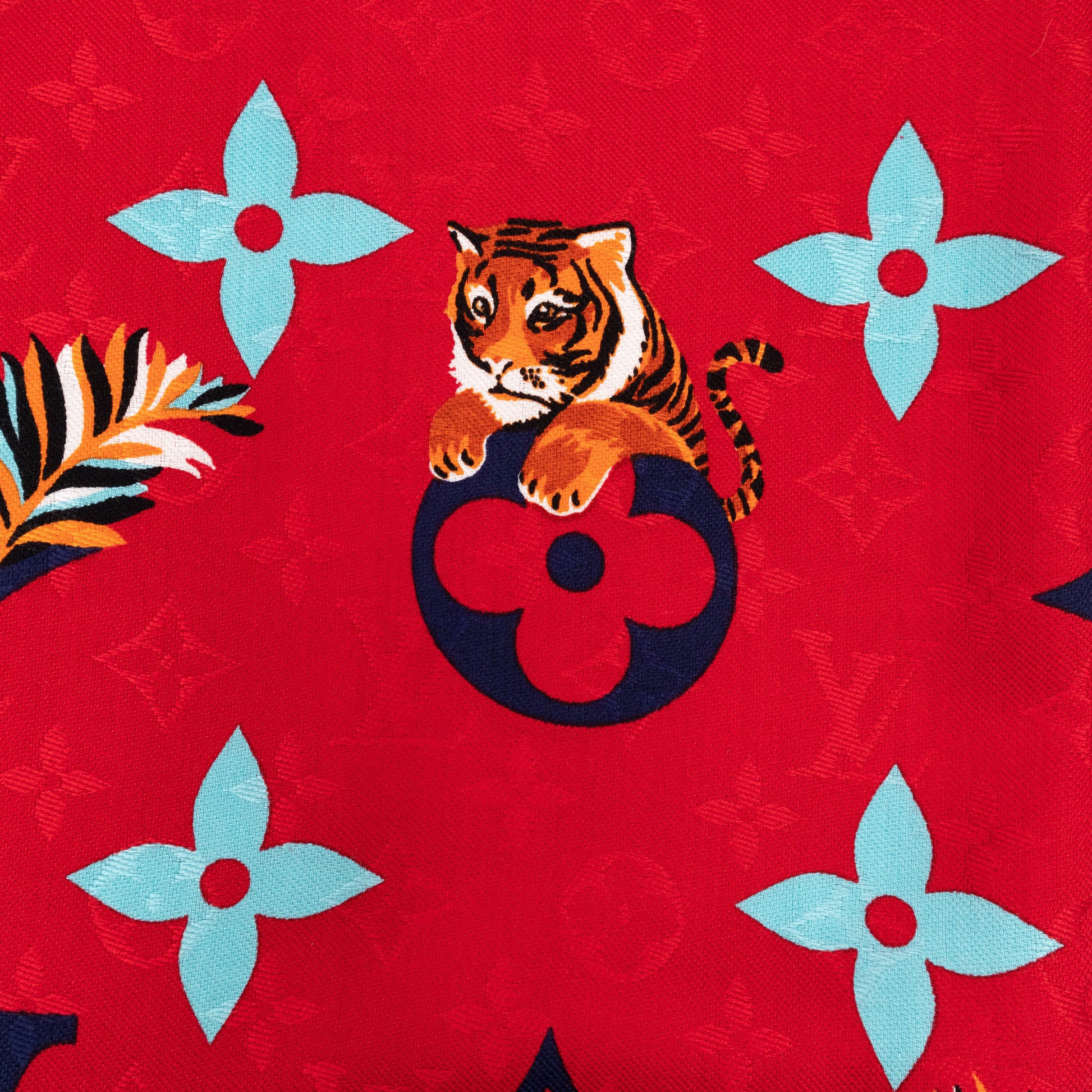 Louis Vuitton Precious Tiger Silk Scarf - Red Scarves and Shawls