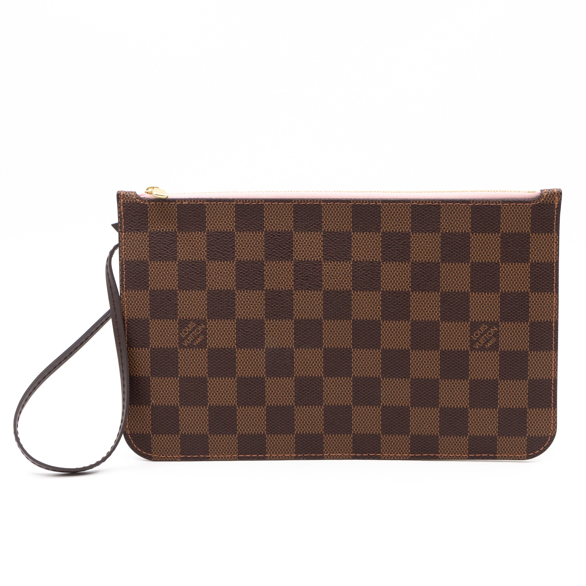 Neverfull Pochette Damier Ebene Rose Ballerine