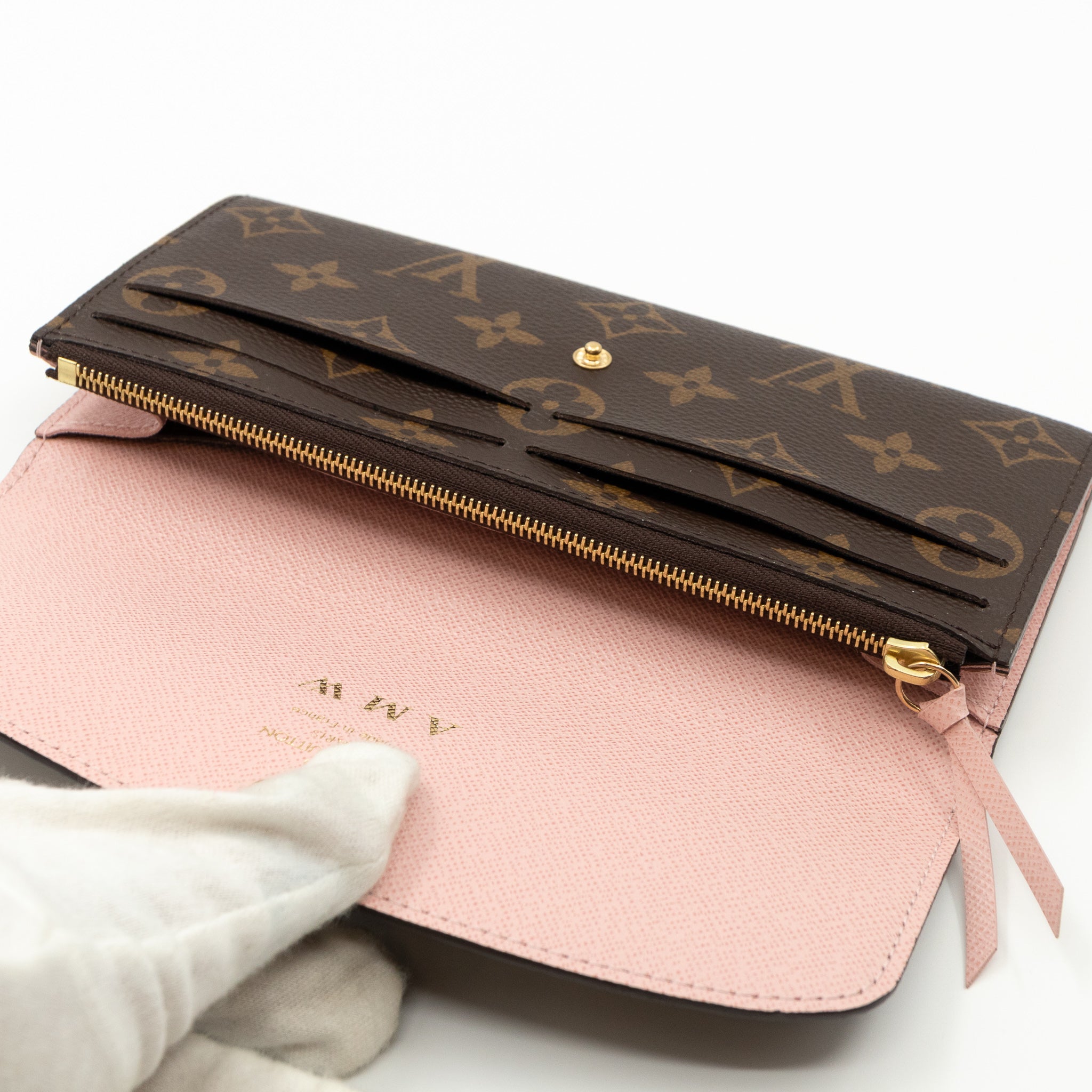 Emilie Wallet Monogram Rose Ballerine