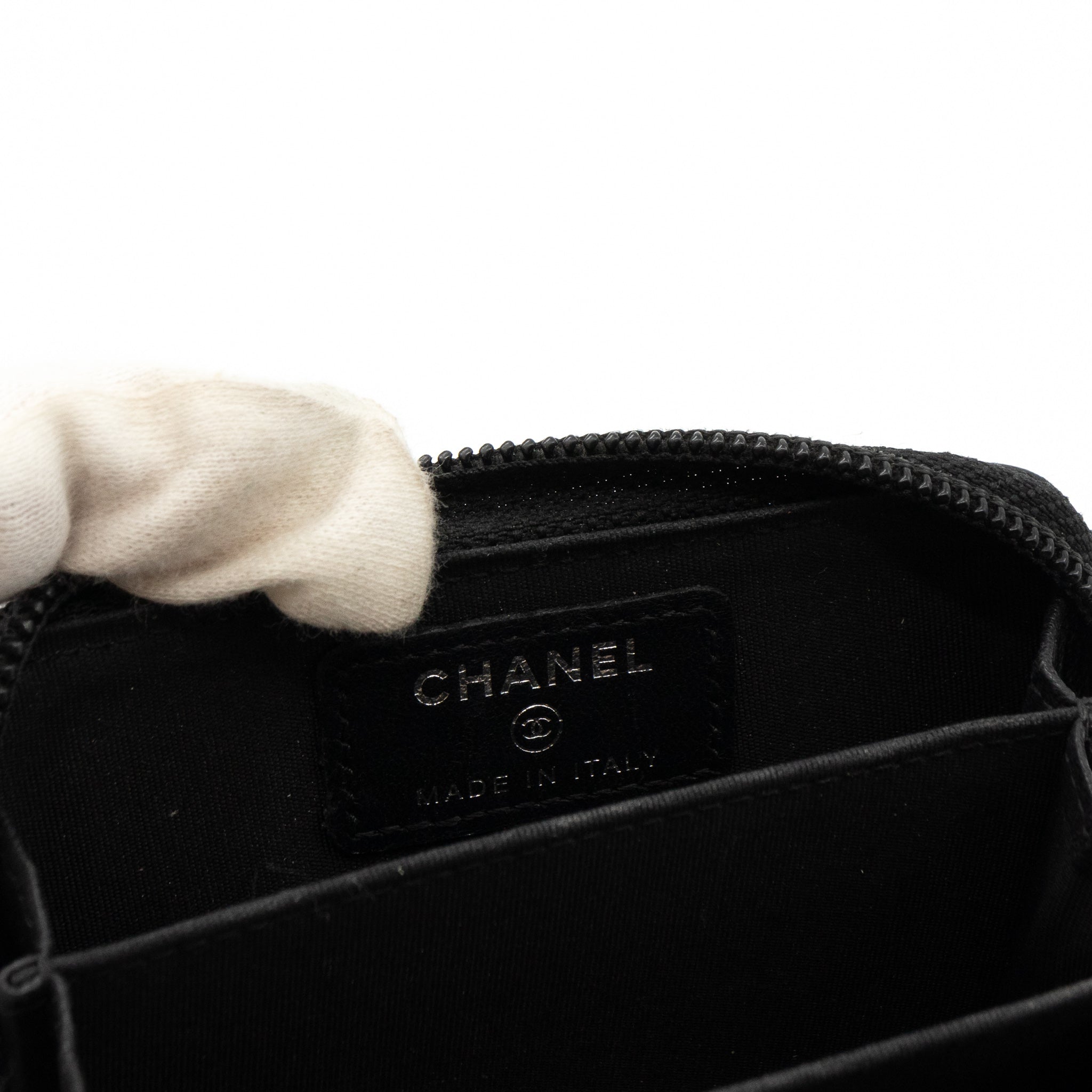 Boy Zipped Coin Purse Black Leather