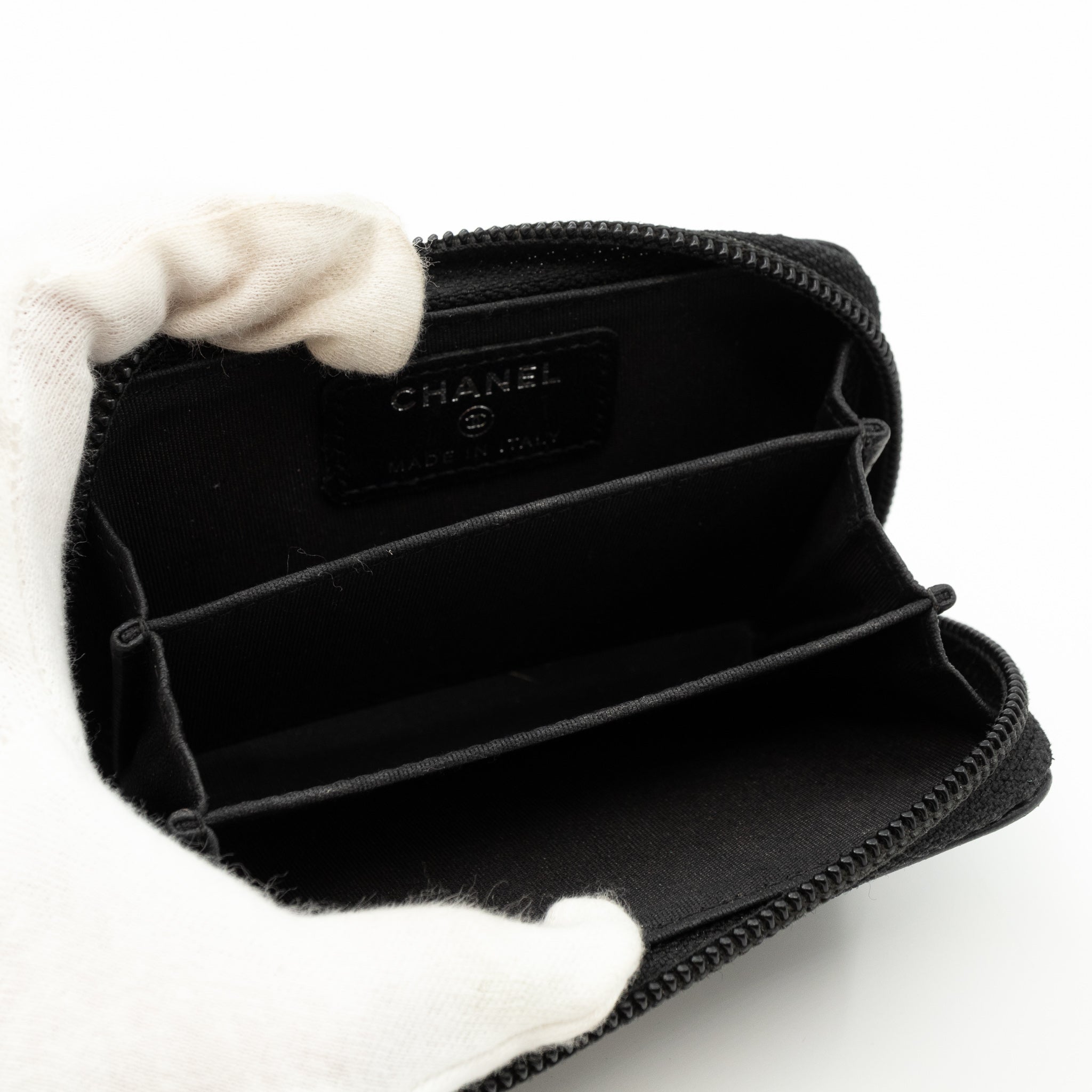 Boy Zipped Coin Purse Black Leather