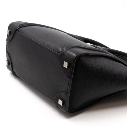 Micro Luggage Black Leather