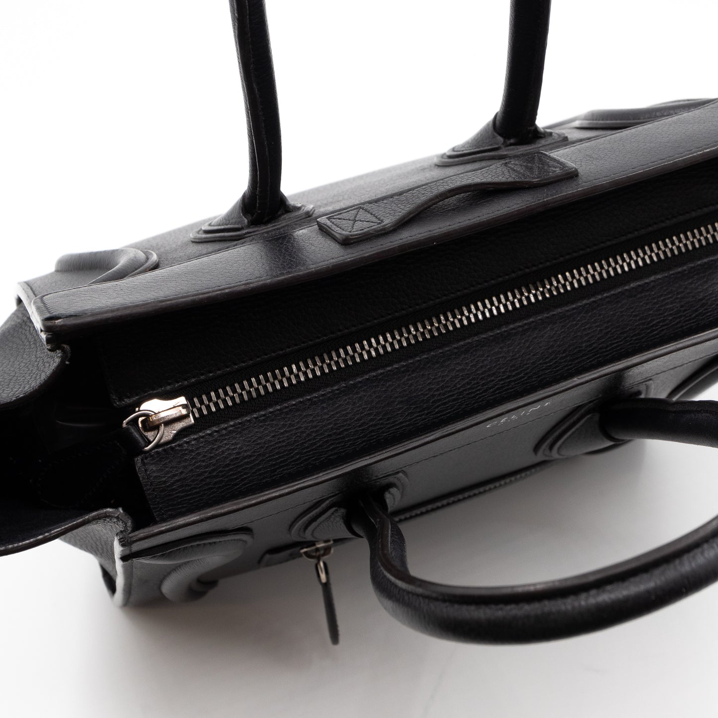 Micro Luggage Black Leather