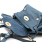 Alexa Studded Steel Blue Leather