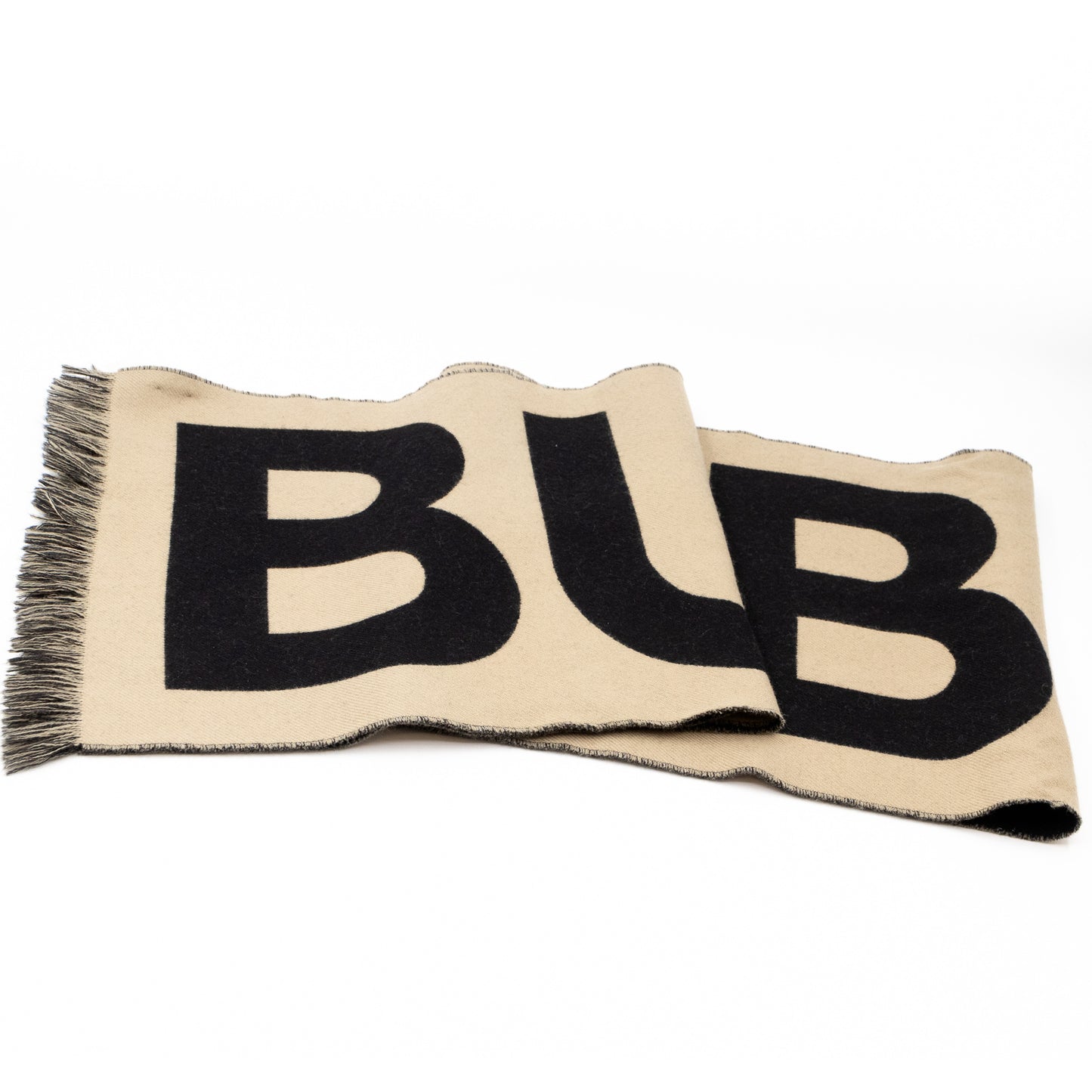 Burberry Logo Football Scarf Black Beige