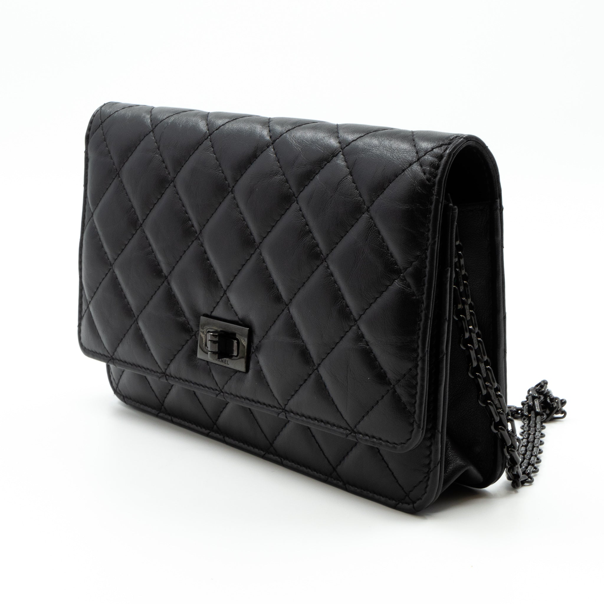 Chanel 2.55 hot sale so black