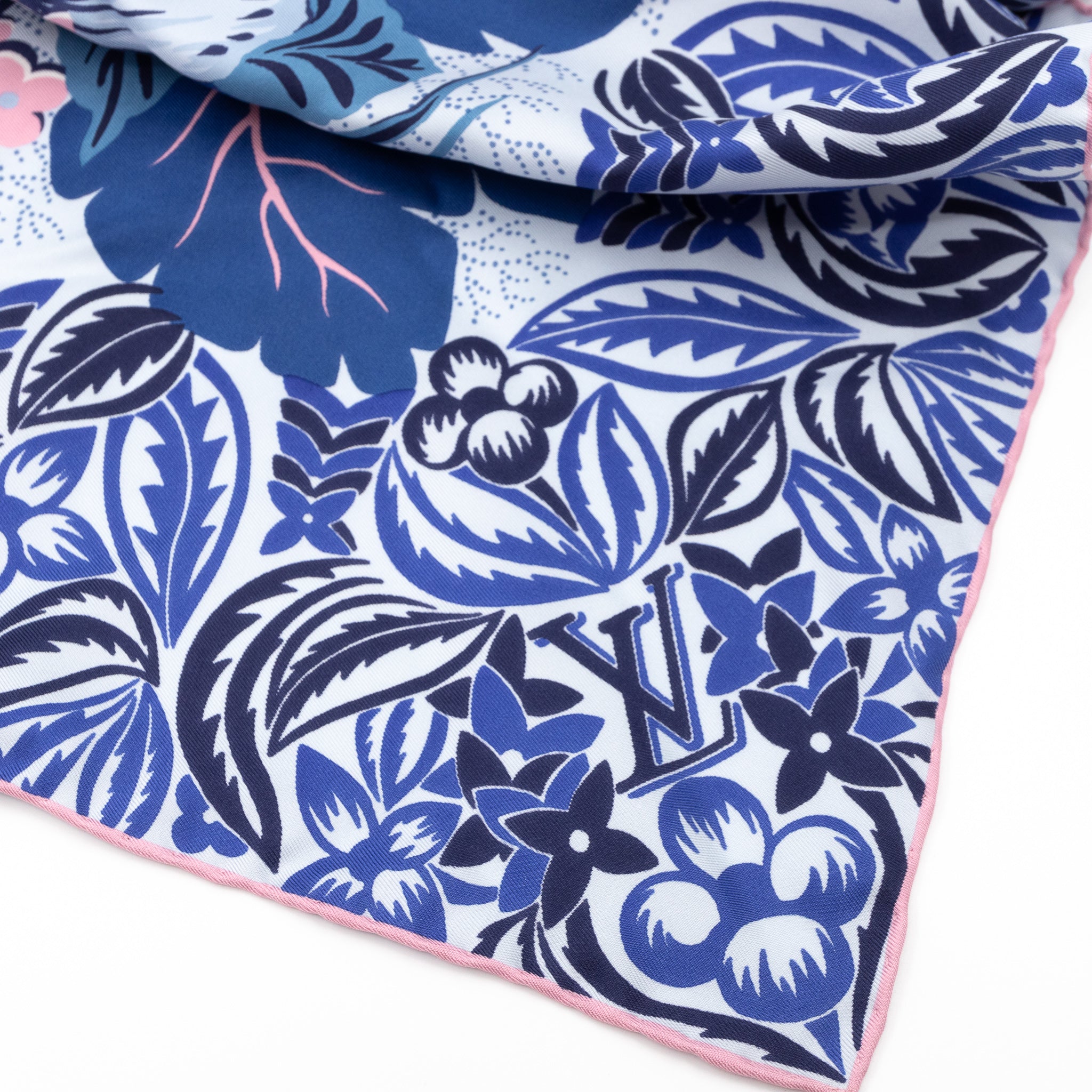 Monokinawa Silk Square Blue & Pink