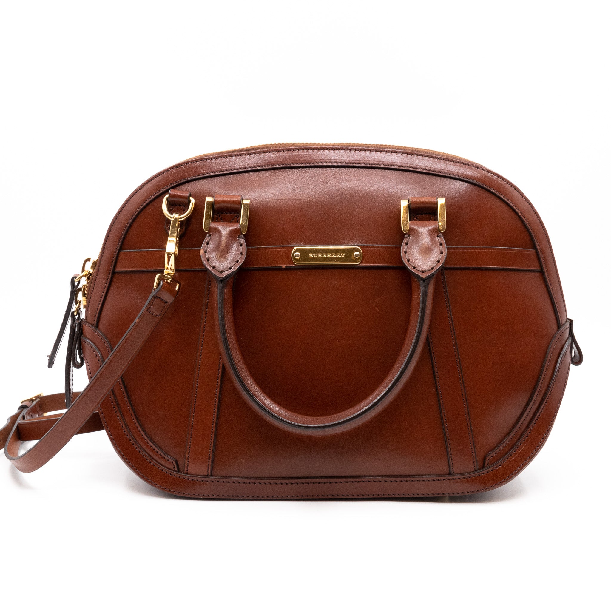 Burberry Indigo Leather Hampshire Flap Shoulder Bag