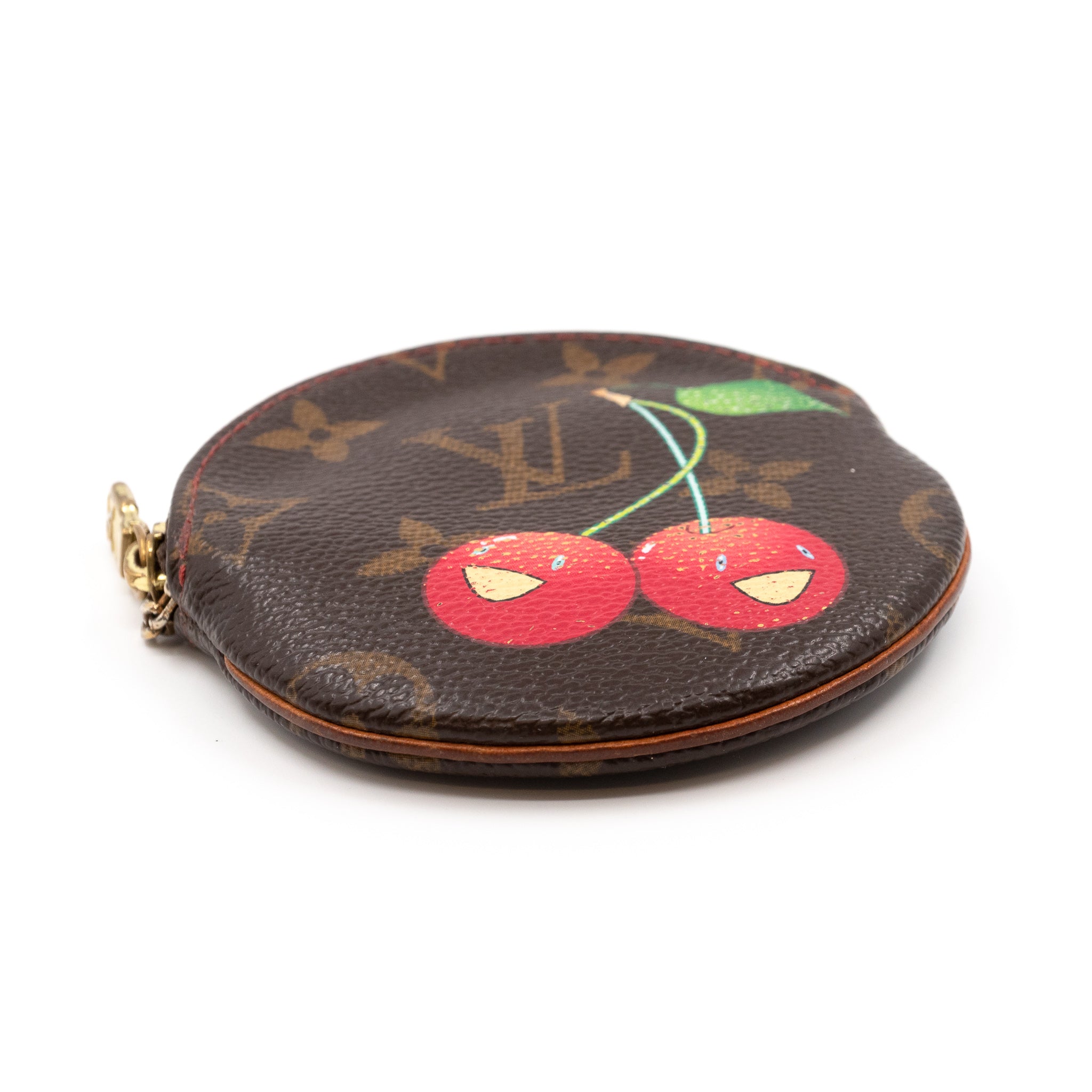 Round Coin Purse Monogram Cerises