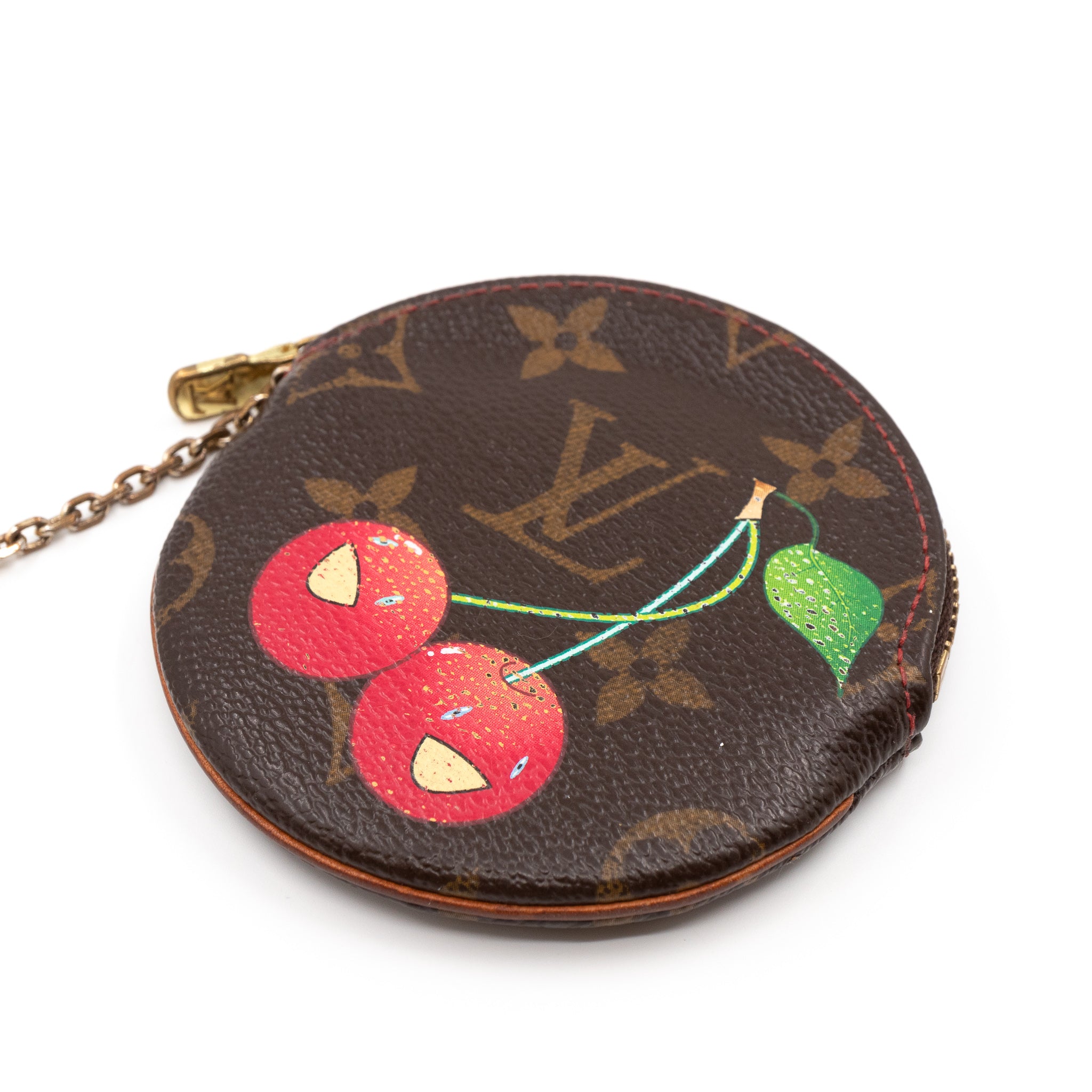 Round Coin Purse Monogram Cerises