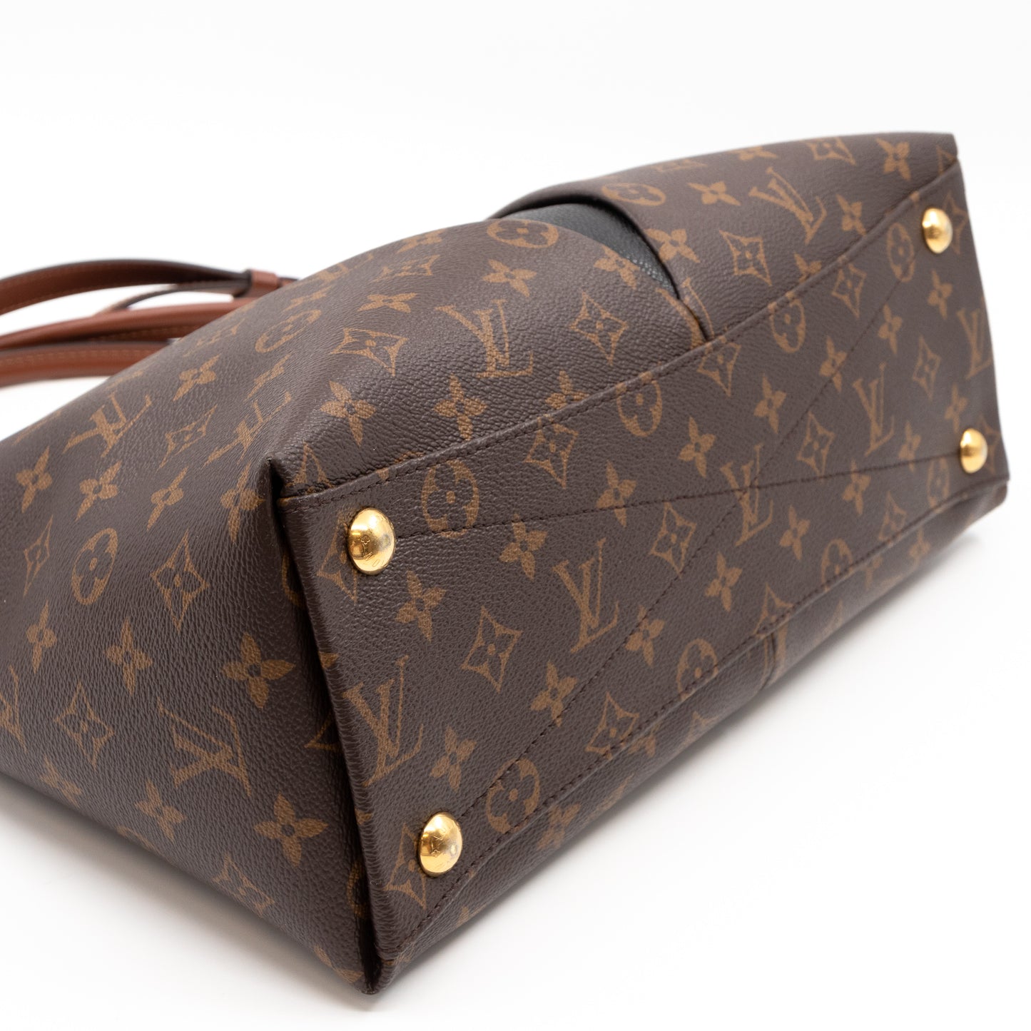 V Tote MM Monogram Noir Caramel