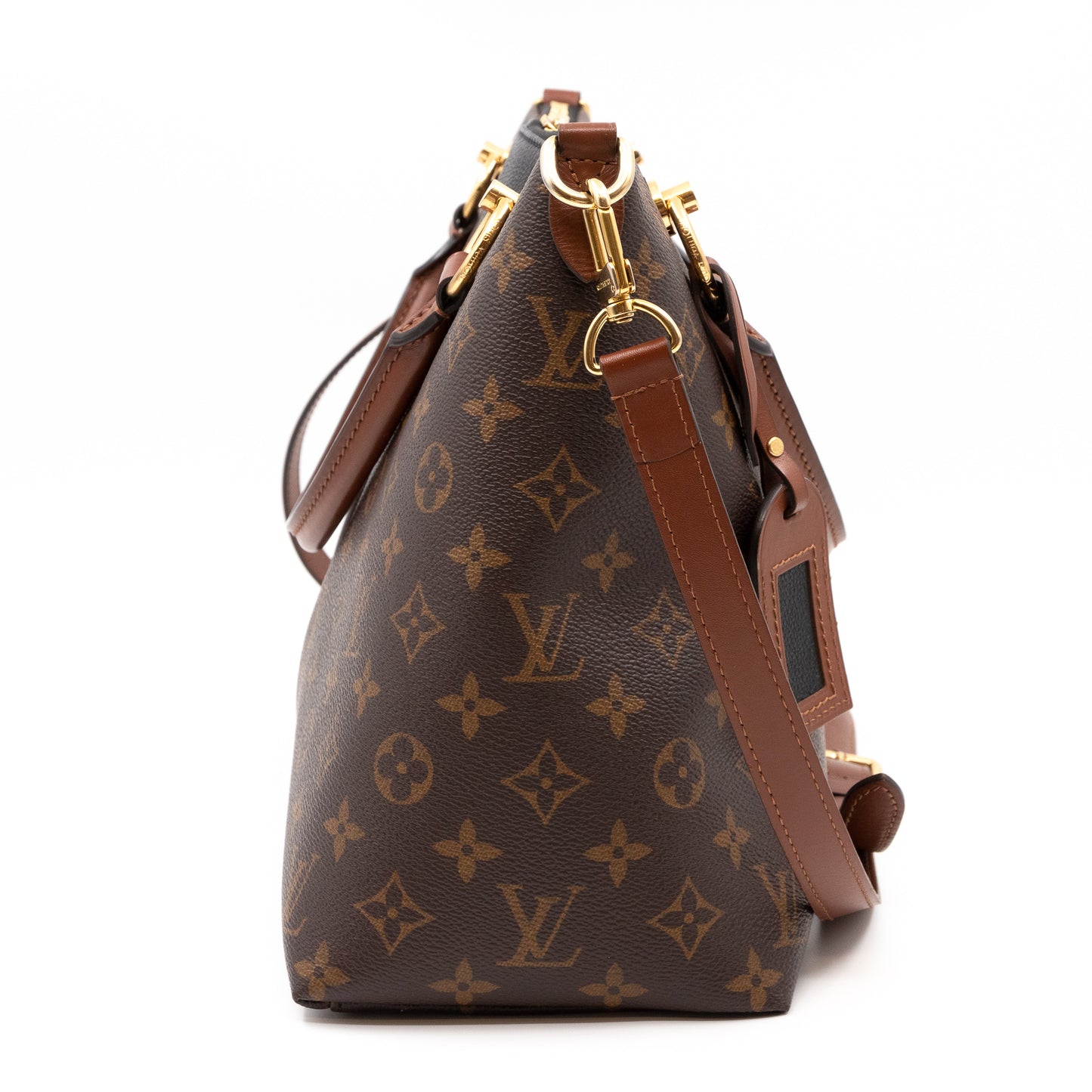 V Tote MM Monogram Noir Caramel