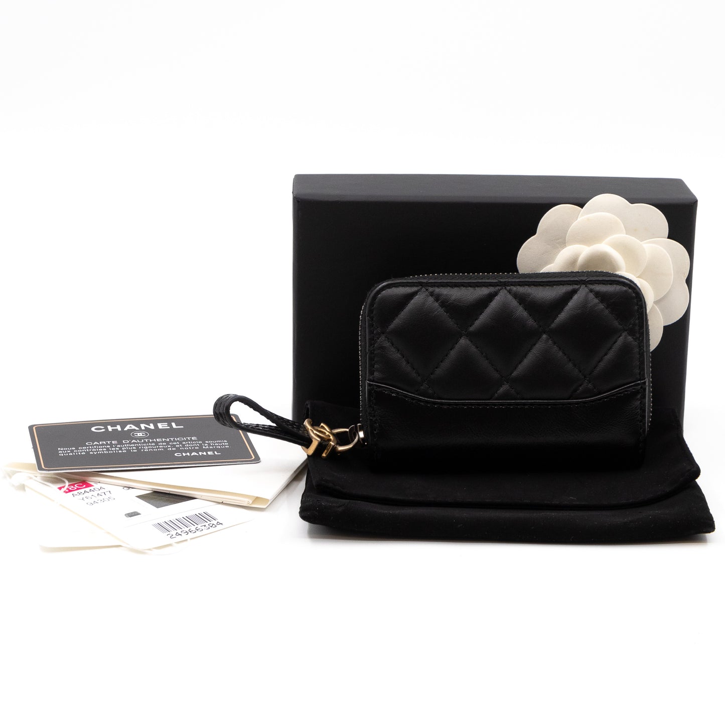 Gabrielle Zipped Coin Purse Black Leather