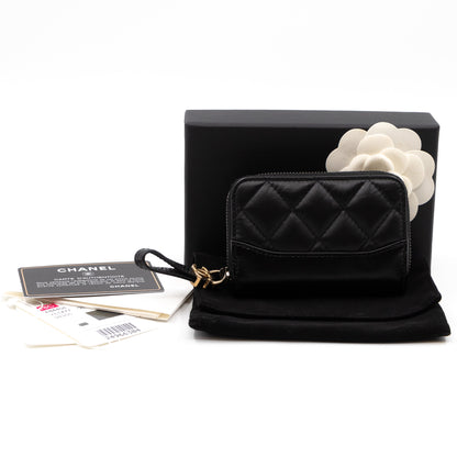 Gabrielle Zipped Coin Purse Black Leather