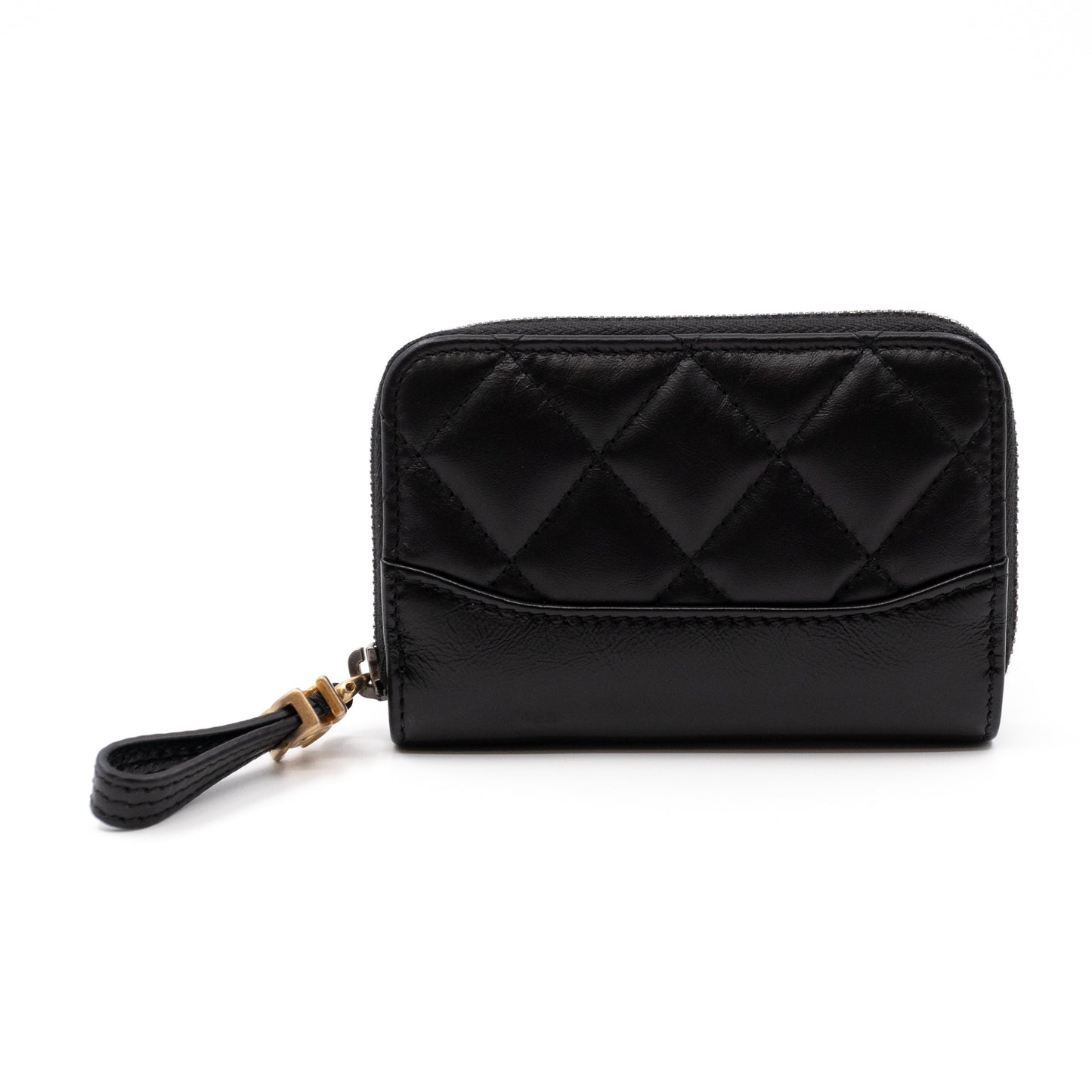 Gabrielle Zipped Coin Purse Black Leather