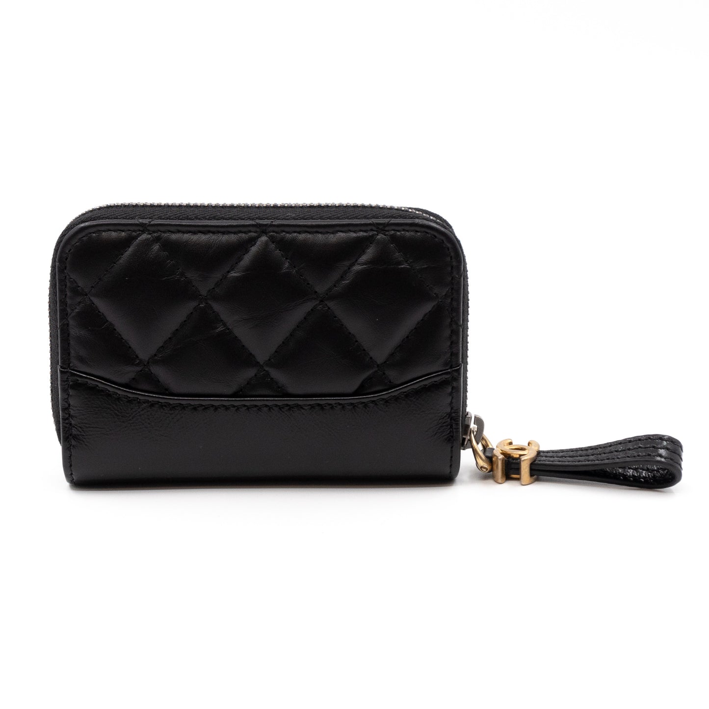 Gabrielle Zipped Coin Purse Black Leather