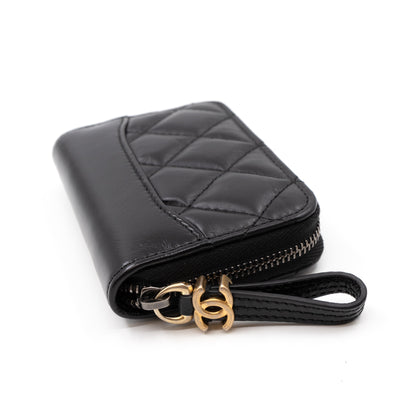 Gabrielle Zipped Coin Purse Black Leather