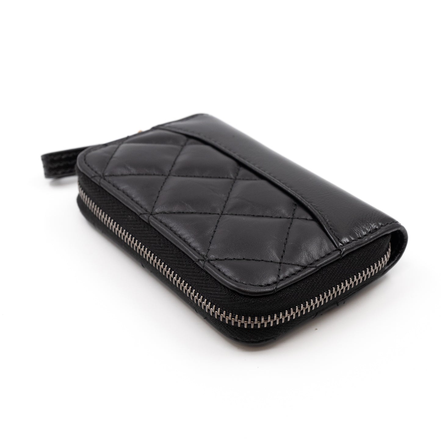 Gabrielle Zipped Coin Purse Black Leather