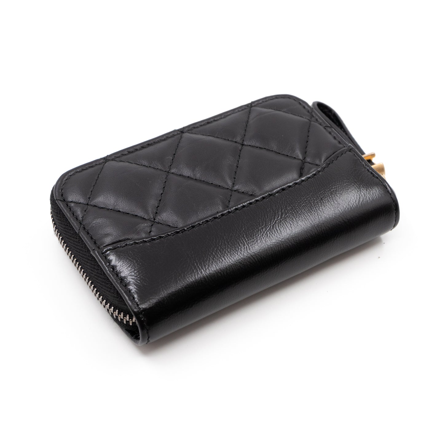 Gabrielle Zipped Coin Purse Black Leather