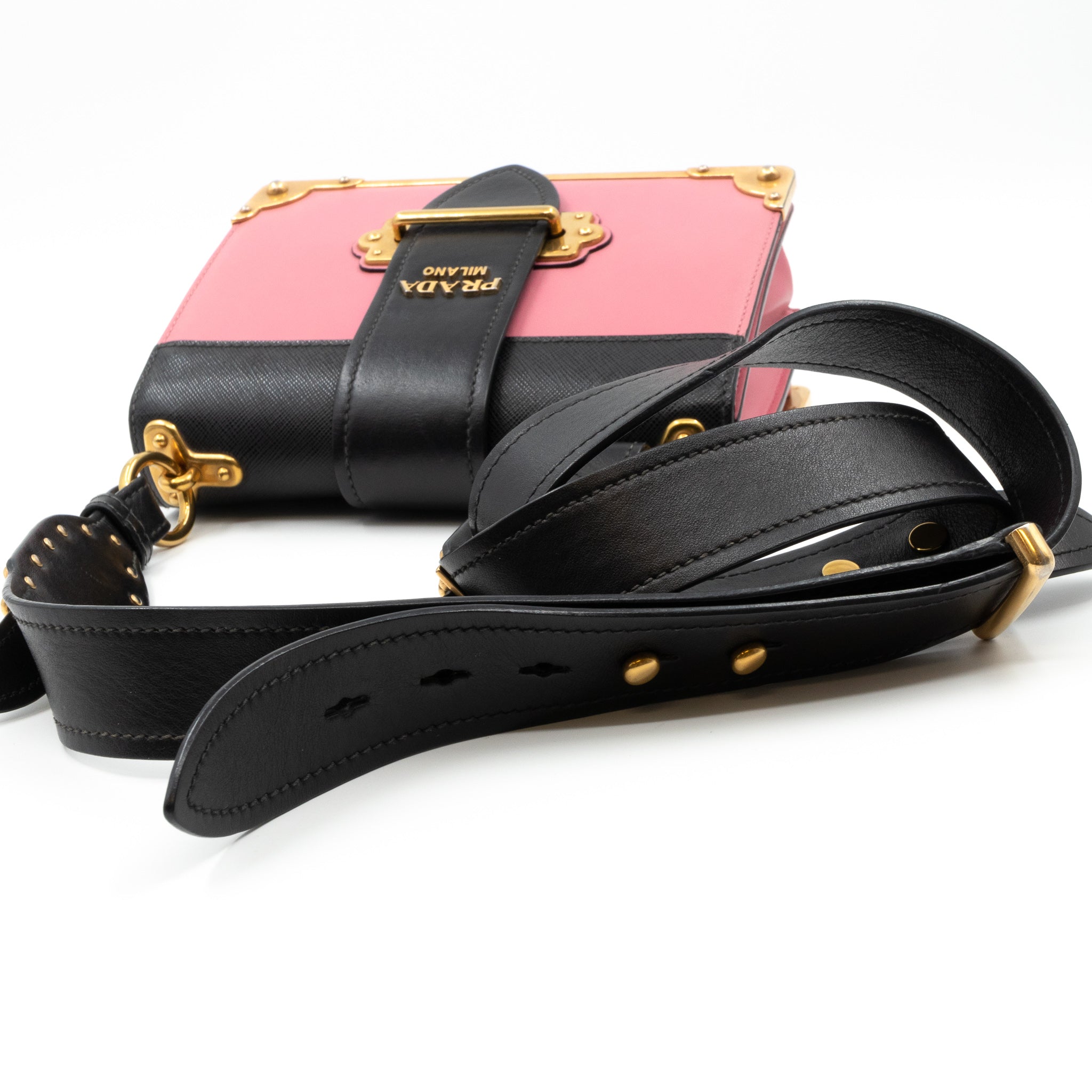 Cahier Pink Black Leather