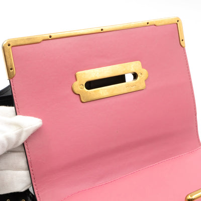 Cahier Light Pink & Black Leather