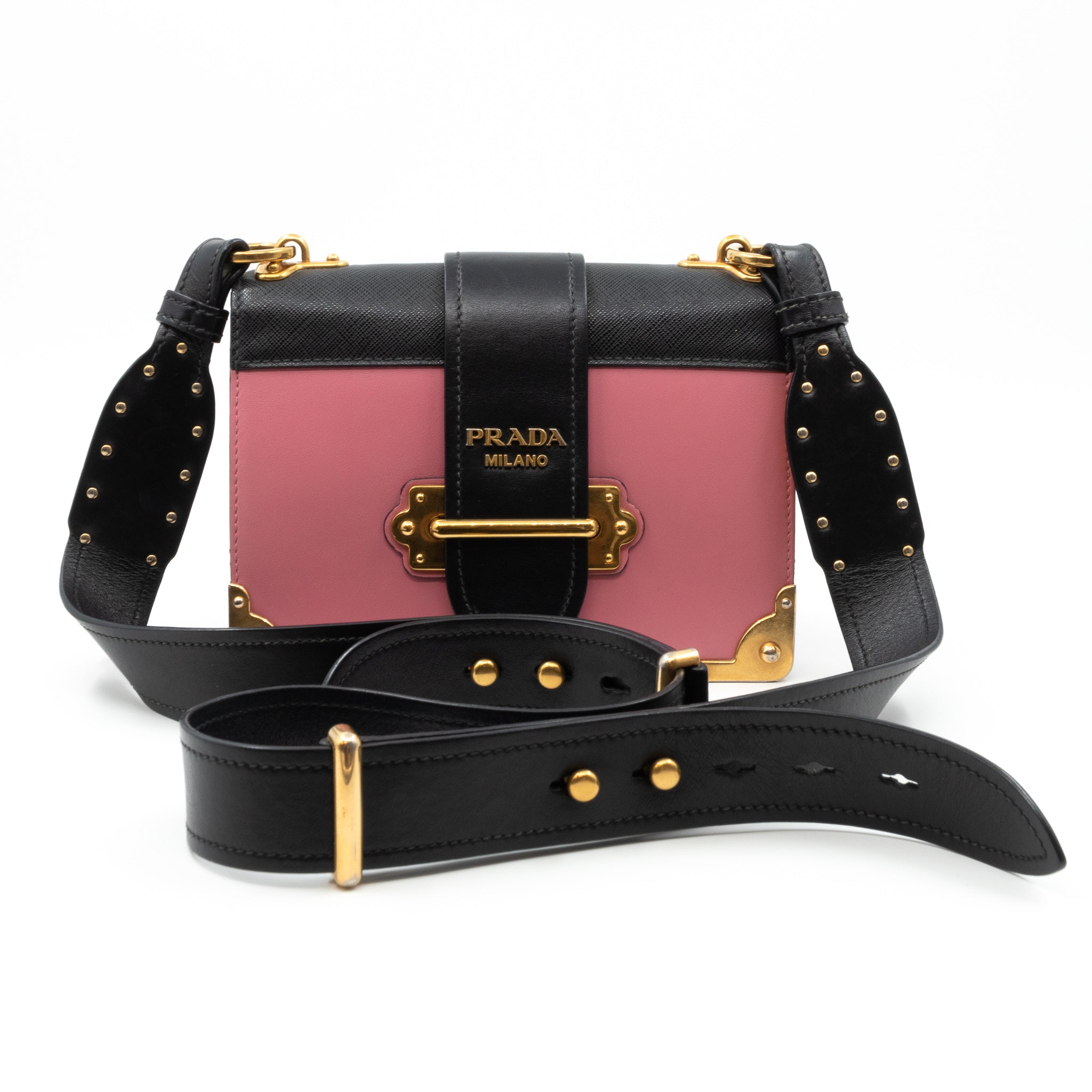 Cahier Pink Black Leather