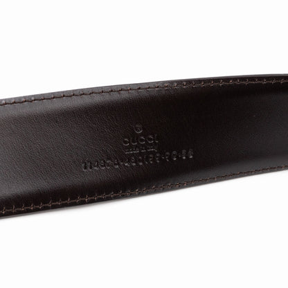 Interlocking G Belt Brown Leather 90 cm