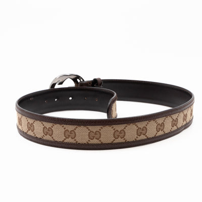 Interlocking G Belt Brown Leather 90 cm