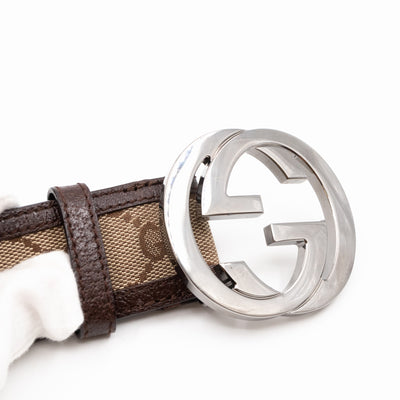 Interlocking G Belt Brown Leather 90 cm