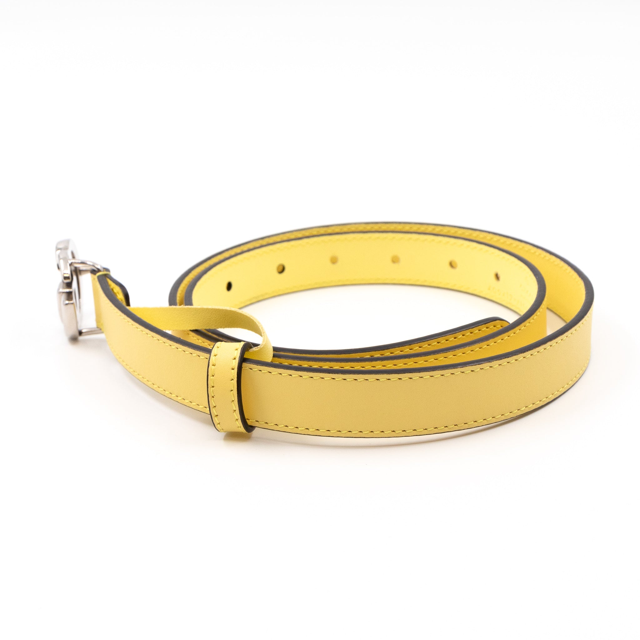 GG Marmont Slim Belt Yellow Leather 85 cm