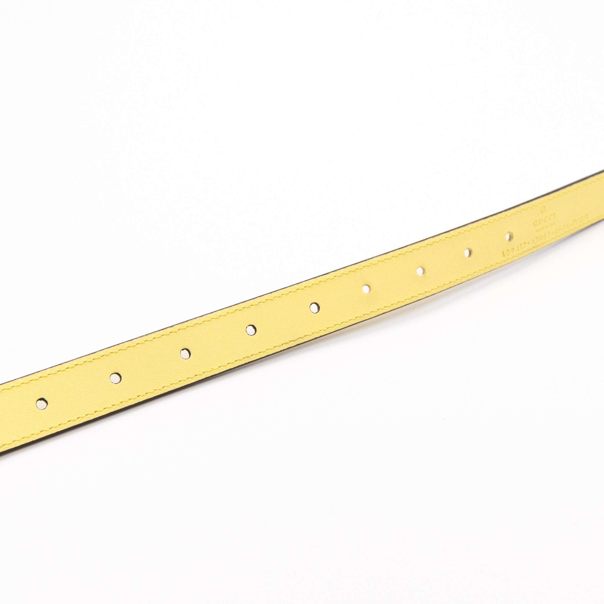 GG Marmont Slim Belt Yellow Leather 85 cm