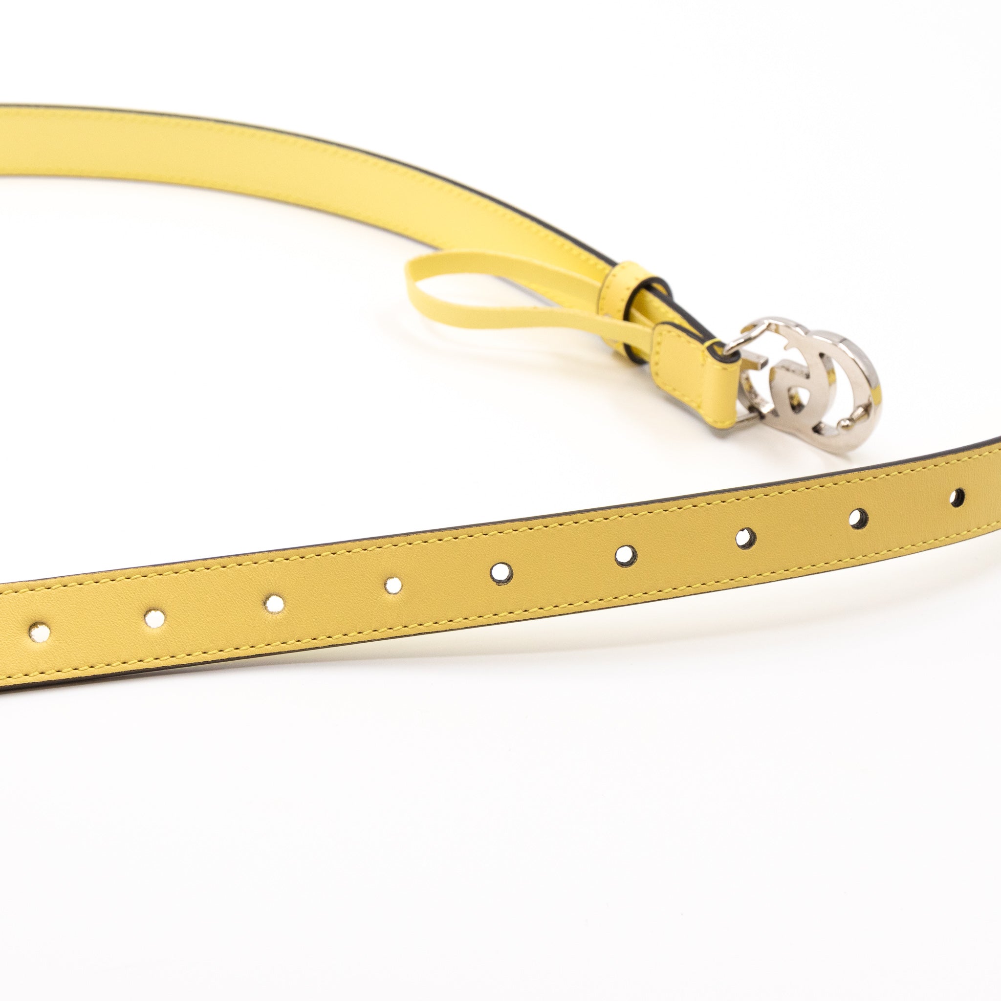 GG Marmont Slim Belt Yellow Leather 85 cm