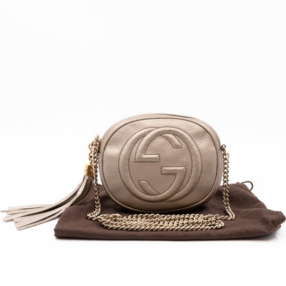 Soho Mini Chain Bag Champagne Leather