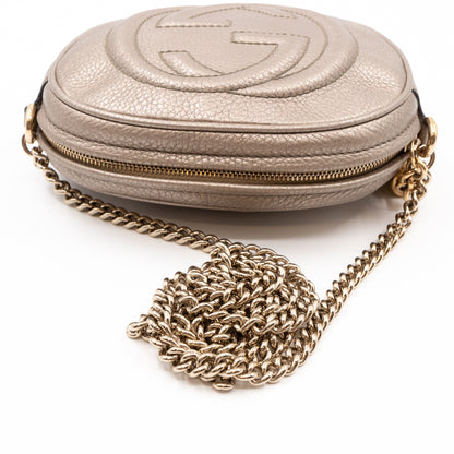 Soho Mini Chain Bag Champagne Leather