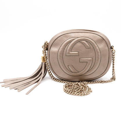 Soho Mini Chain Bag Champagne Leather