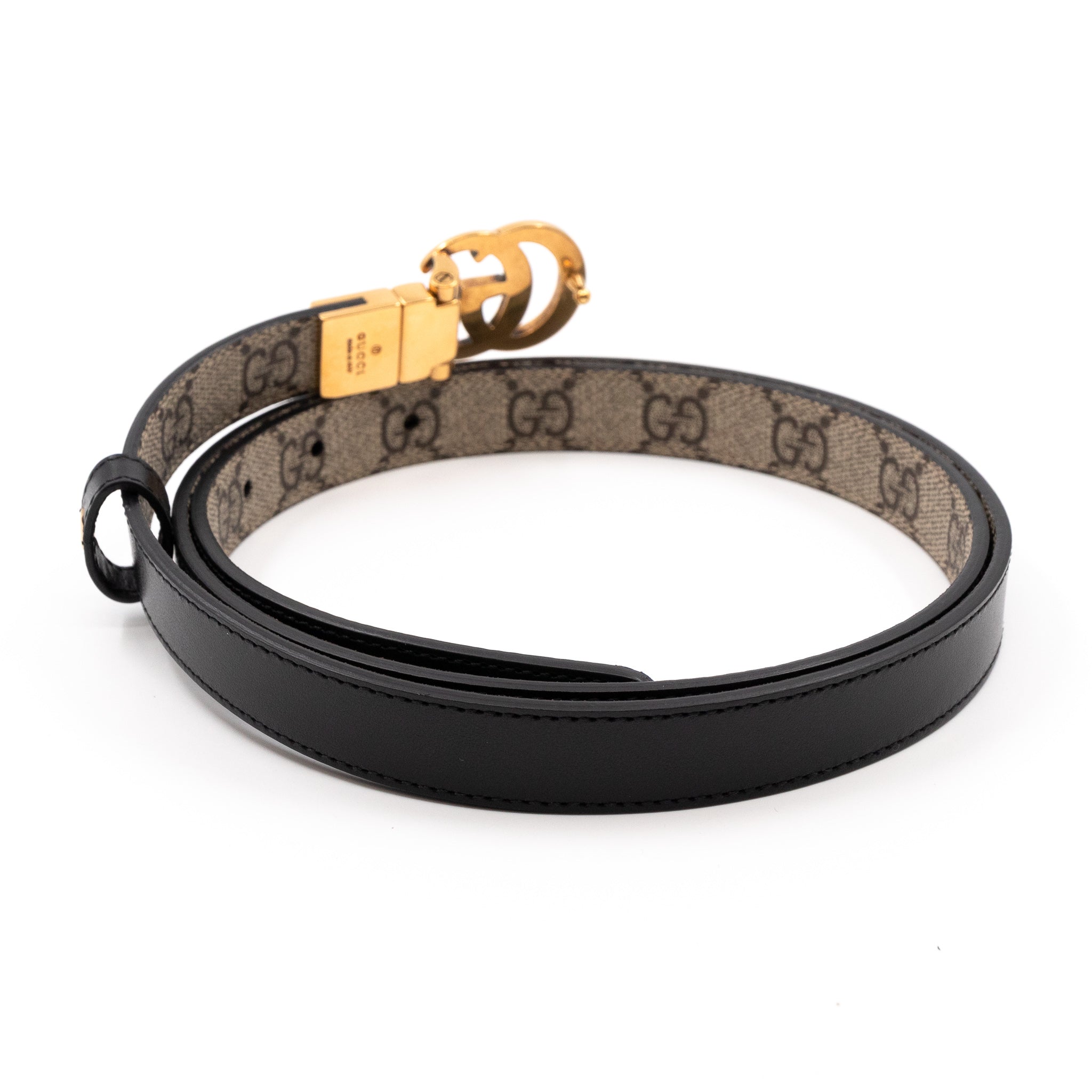 GG Marmont Slim Reversible Belt Black Leather 105 cm