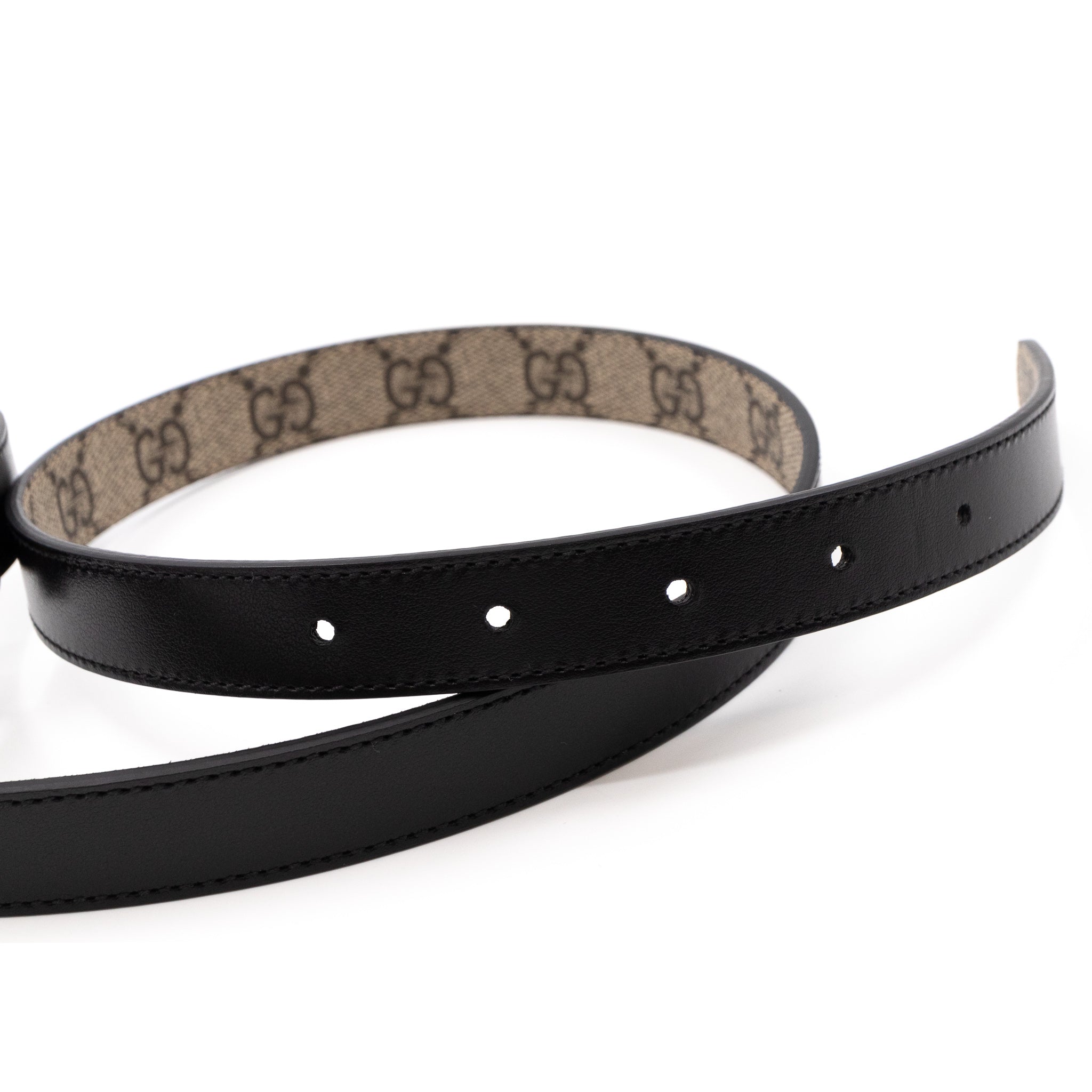 GG Marmont Slim Reversible Belt Black Leather 105 cm