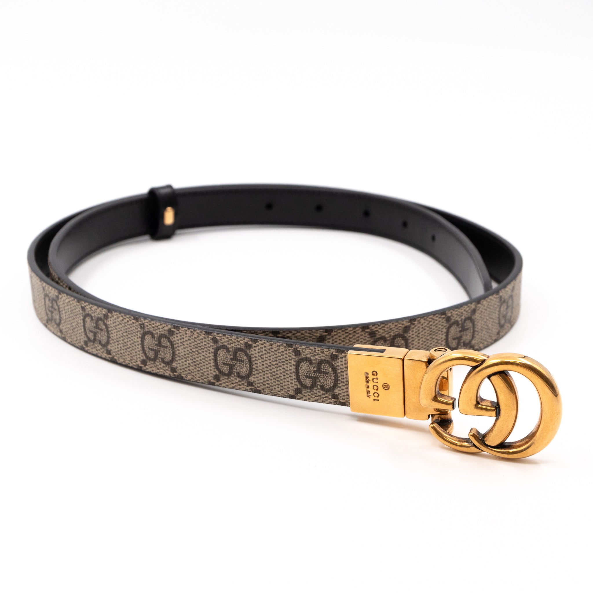 GG Marmont Slim Reversible Belt Black Leather 105 cm