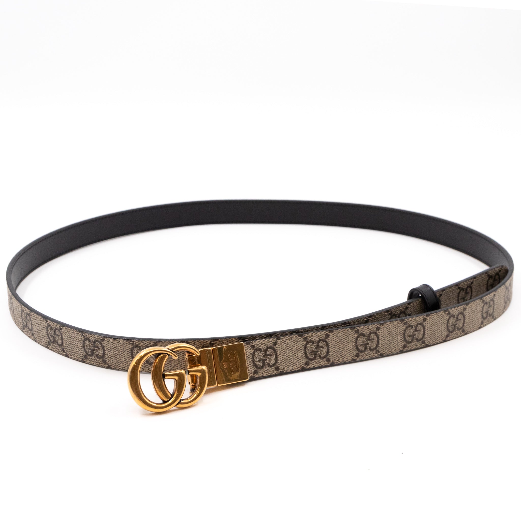 GG Marmont Slim Reversible Belt Black Leather 105 cm