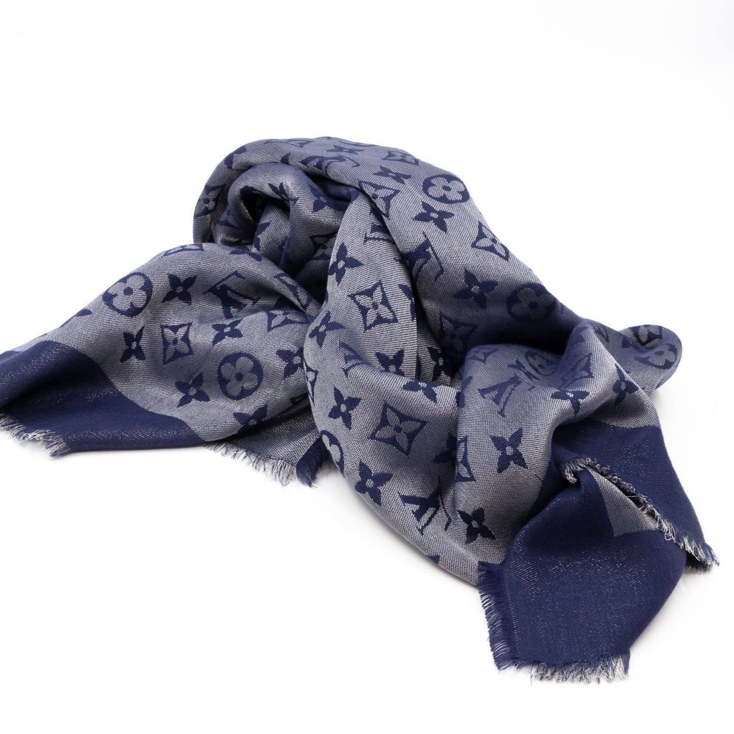 Monogram Shine Shawl Blue