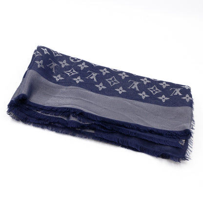 Monogram Shine Shawl Blue