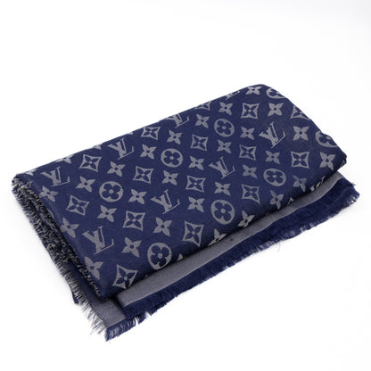 Monogram Shine Shawl Blue