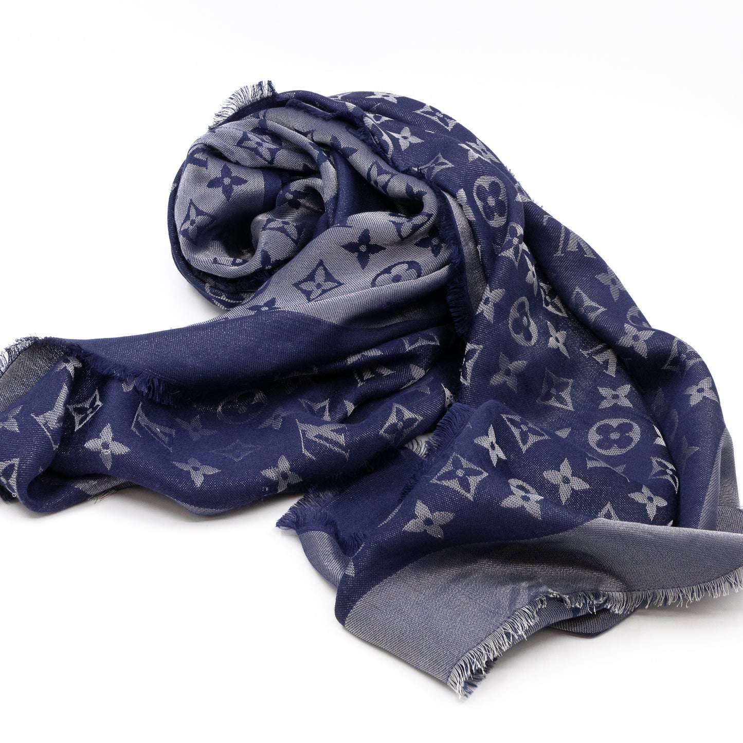 Monogram Shine Shawl Blue