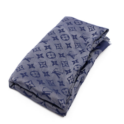 Monogram Shine Shawl Blue