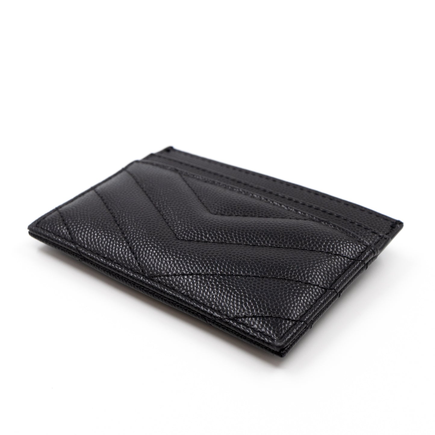YSL Card Holder Black Leather