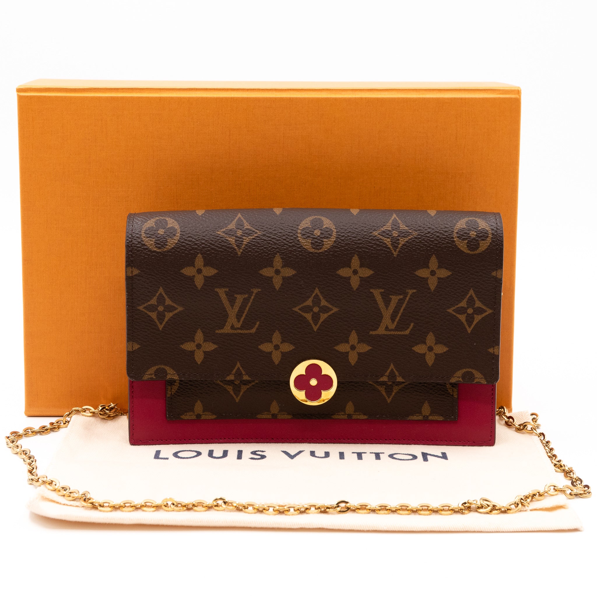 Louis vuitton flore 2025 chain wallet monogram