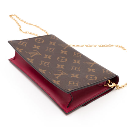 Flore Chain Wallet Monogram Fuchsia